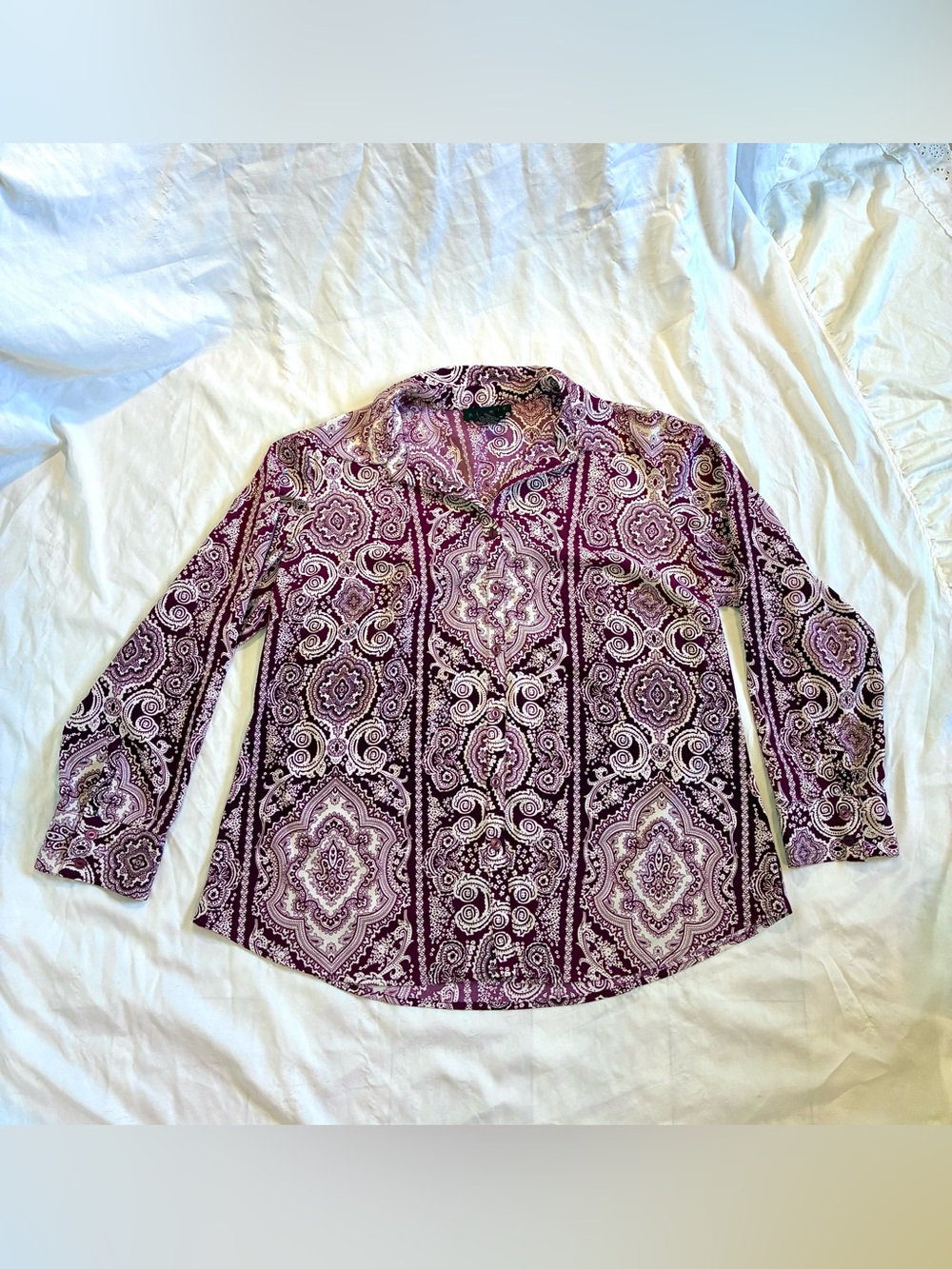 Ninety Geometric Paisley Flowy Blouse